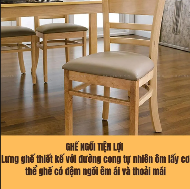 Ghế ăn Cabin cao 85 cm ngang 45 cm bằng gỗ cao su thiên nhiên đa dạng cho bạn kết hợp với nhiều phong cách