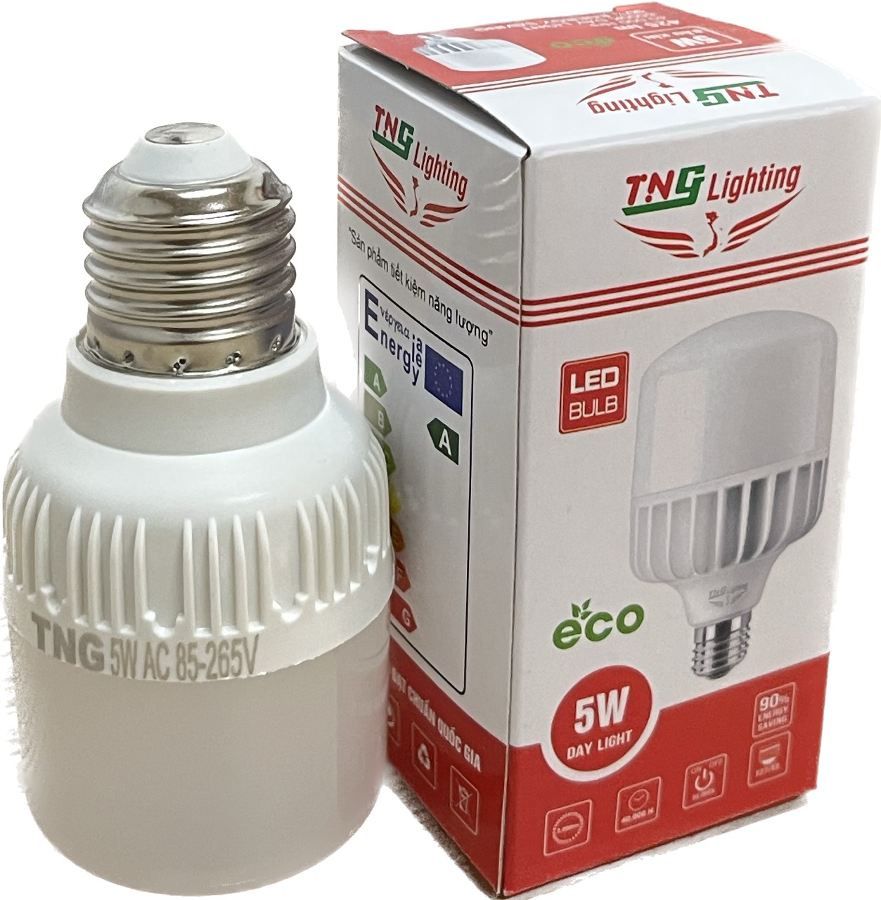 Combo 10 LED trụ nhựa 5W sáng trắng TNG lighting. Hàng chính hãng
