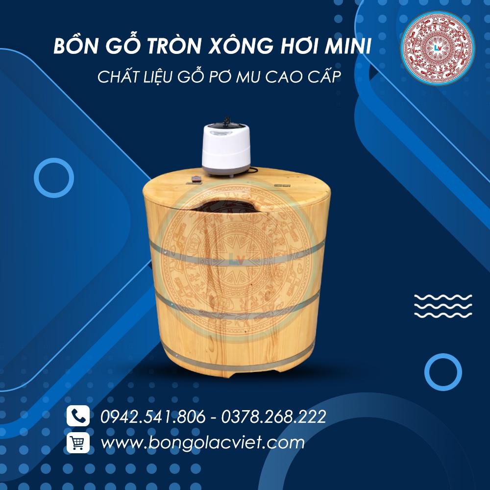 Bồn tắm gỗ Thông xông hơi mini cao cấp BTG05