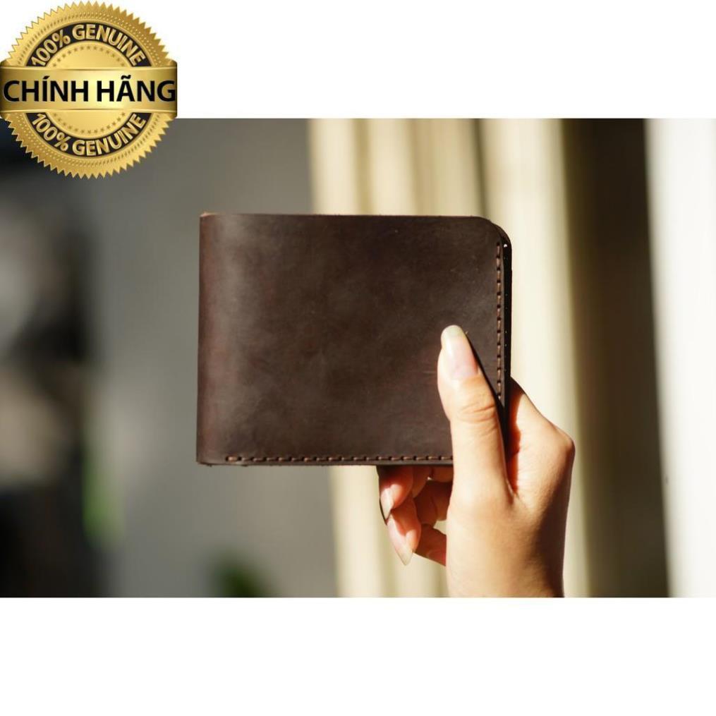 VÍ SIMPLE DA BÒ THẬT NÂU ĐẤT - CHÍNH HÃNG RAM LEATHER .