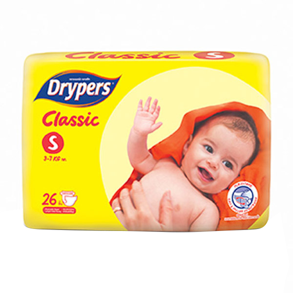 Tã dán trẻ em Drypers Classic S 26 miếng (3 - 7kg)