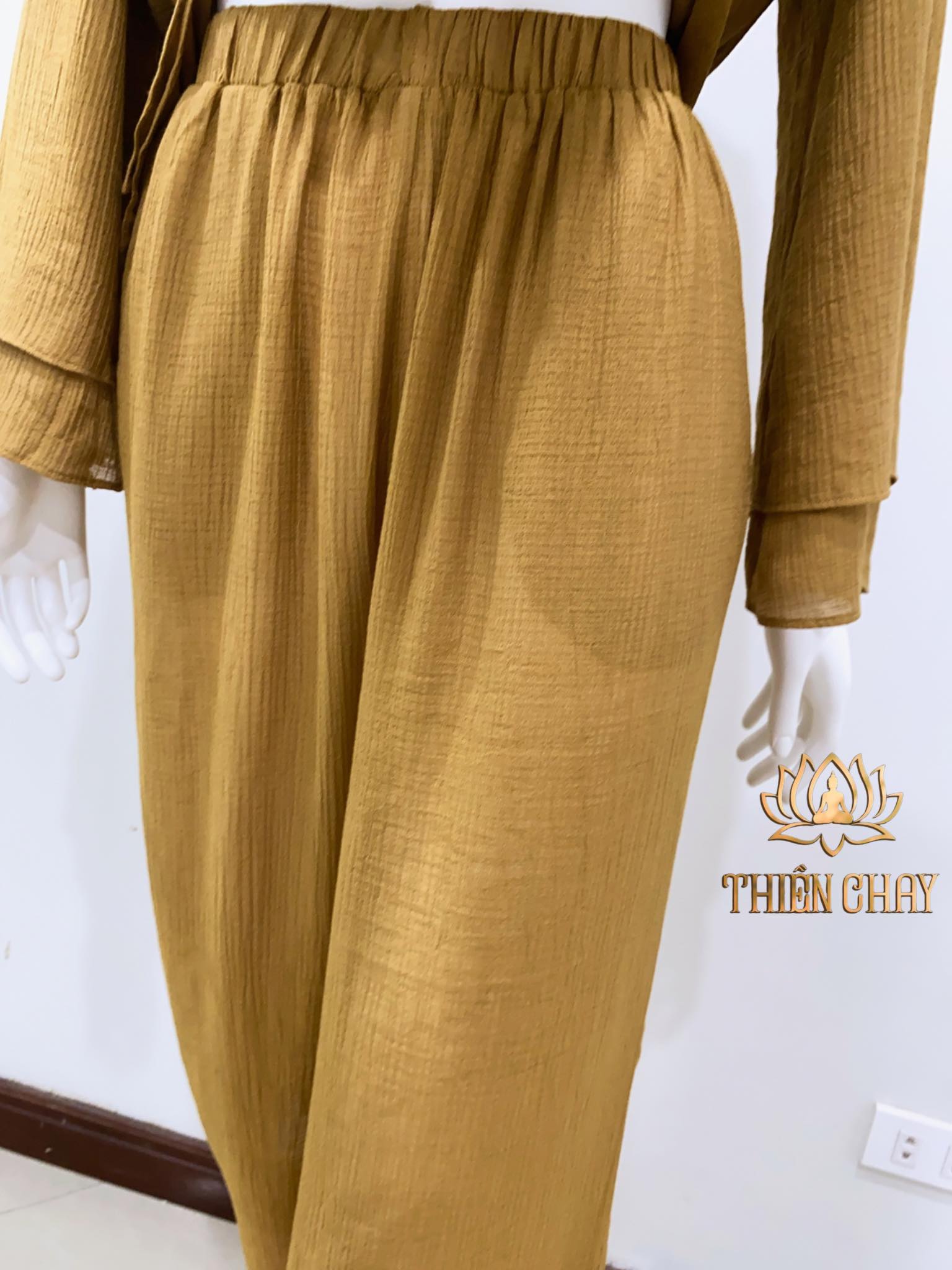 Quần áo phật tử, đồ lam đi lễ chùa, tập thiền, Yoga cao cấp Thiền Chay - Bộ nữ Tâm Viên