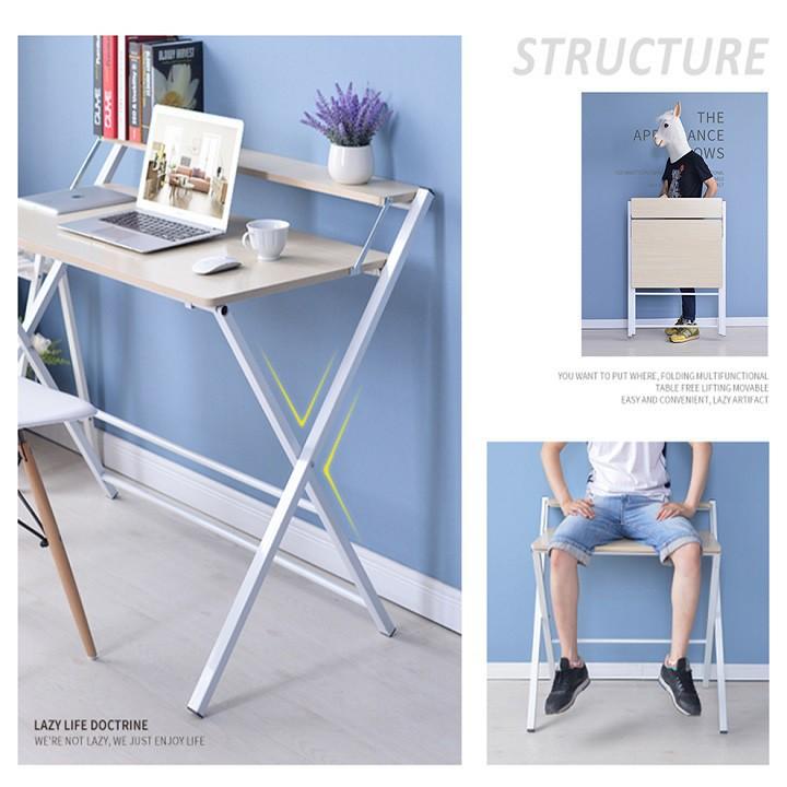 Bàn làm việc - Bàn xếp - Bàn làm việc tiện ích xếp gọn - Bàn xếp 2 tầng 80x51 - Bàn làm việc xếp gọn