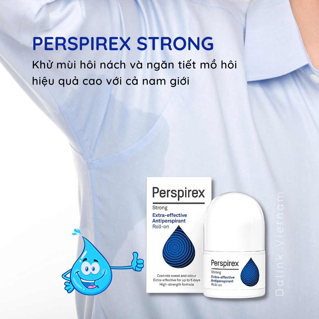 Lăn khử mùi Perspirex Strong: khử mùi hôi nách và ngăn tiết mồ hôi loại mạnh