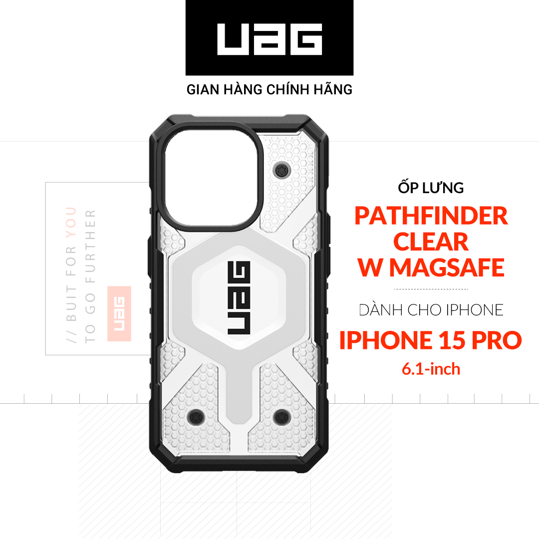 Ốp Lưng Chống Sốc UAG Pathfinder Clear Hỗ Trợ Sạc Magsafe Cho iPhone 15 Pro [6.1 INCH] Hàng chính hãng