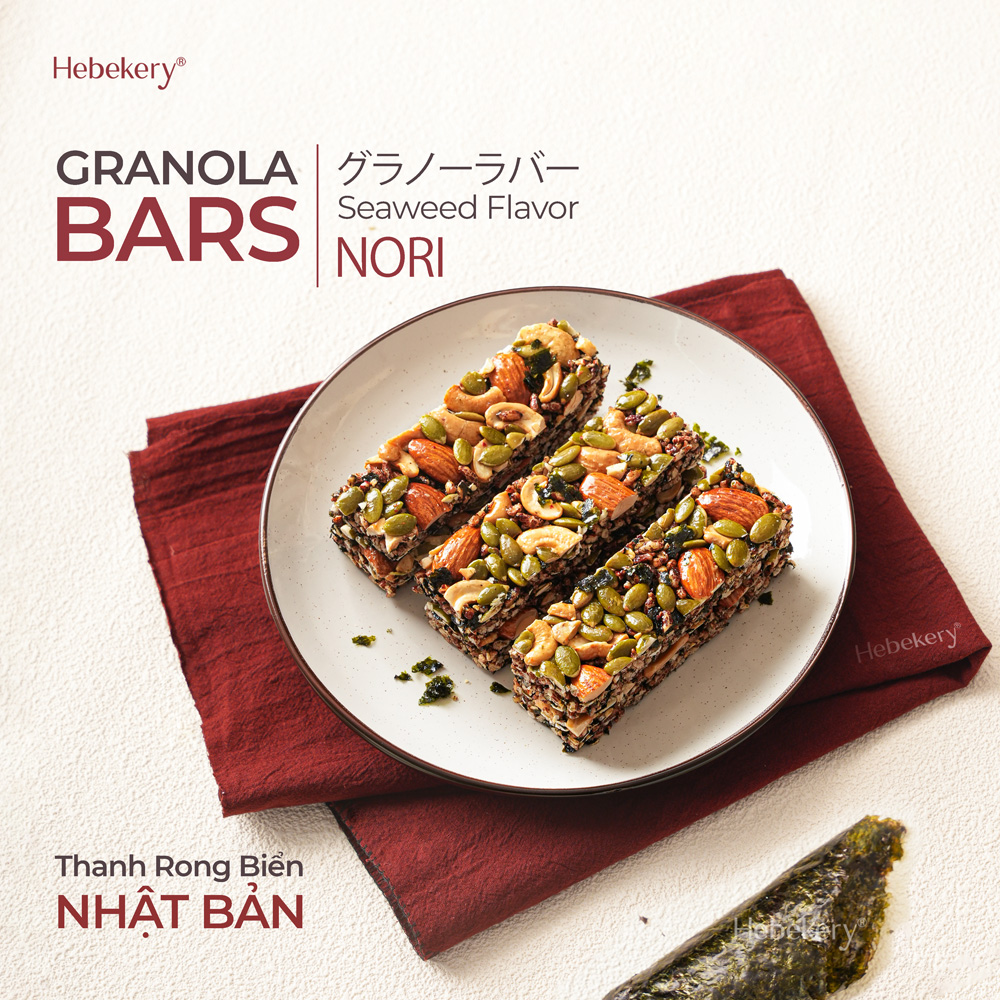 Thanh Hạt Dinh Dưỡng Rong Biển Nori Nhật Bản Hebekery - Snack Rong Biển Ăn Vặt Healthy Đầy Đủ Dinh Dưỡng