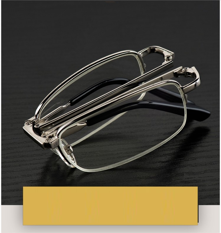 Kính đọc sách gập gọn hợp kim titanium Nhat ban Nửa viền nam tính cao cấp PKTM-KVG10