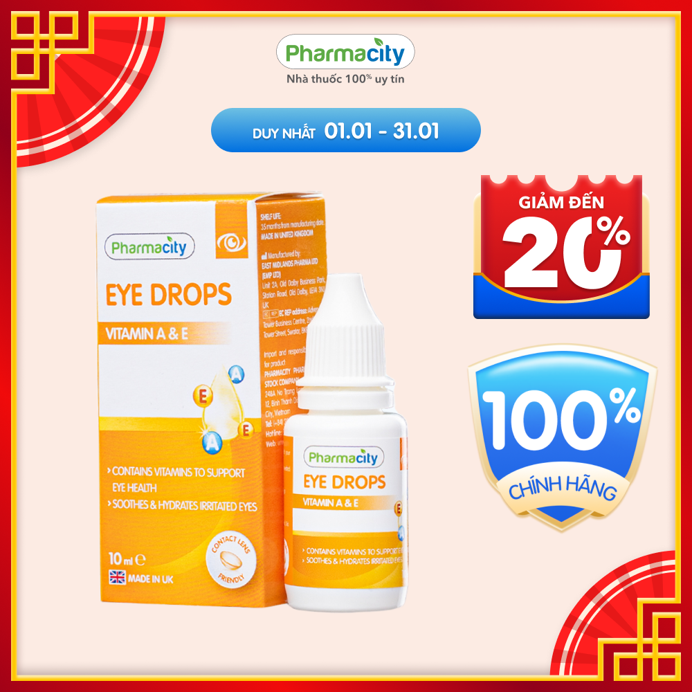 Dung dịch nhỏ mắt Pharmacity Eye Drops - Vitamin A & E