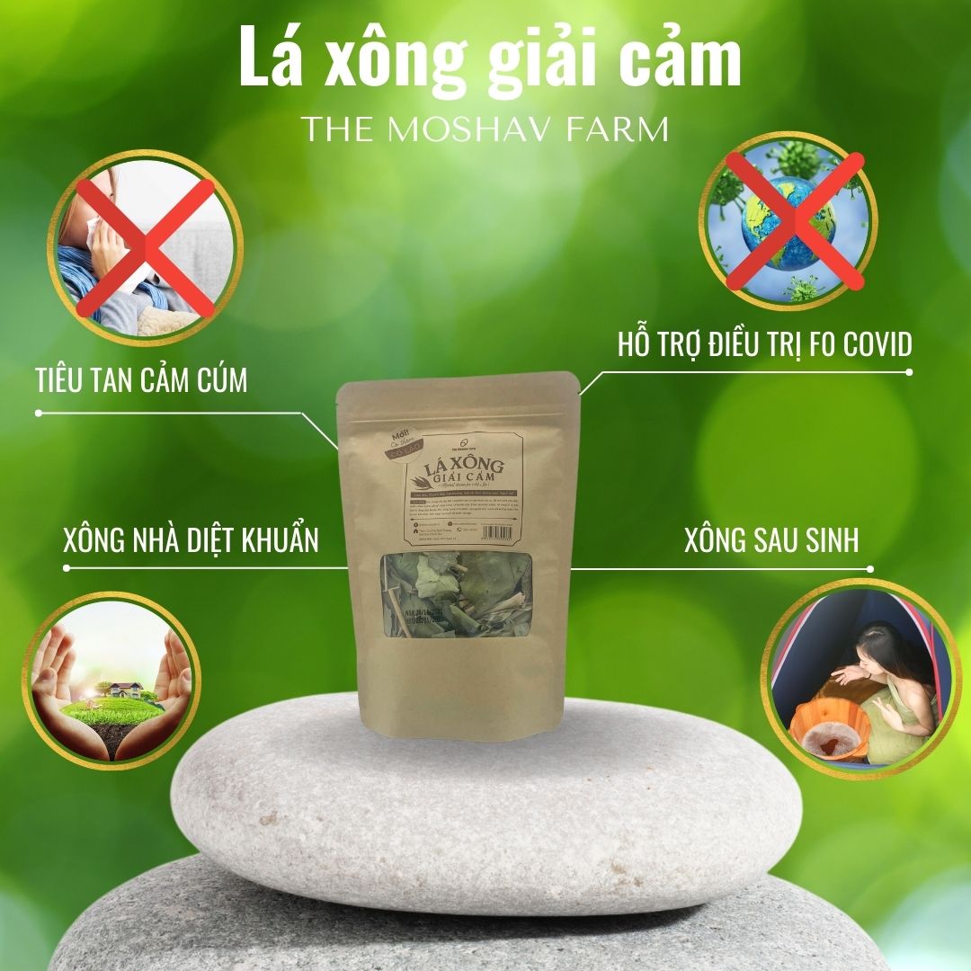 Túi Lá Xông Giải Cảm The Moshav Farm - Xông Giải Cảm Cúm, Hạ Sốt, Thải Độc, Xông Sau Sinh