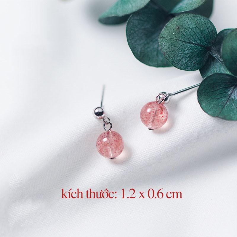 Khuyên tai bạc Ý s925 dâu tây E8546 - AROCH Jewelry
