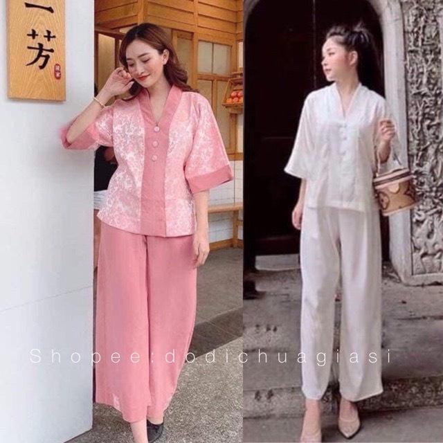 ĐỒ LAM ĐI CHÙA Bà Lai Lụa - Xanh Ngọc,Size L 60 kí trở lại