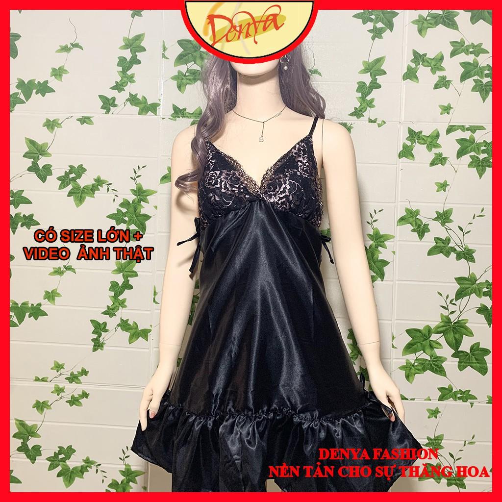 Đầm ngủ sexy FREE SHIP ️ Đầm ngủ dễ thương dáng xòe nhiều màu, chất phi lụa mềm mịn, quyến rủ, D5