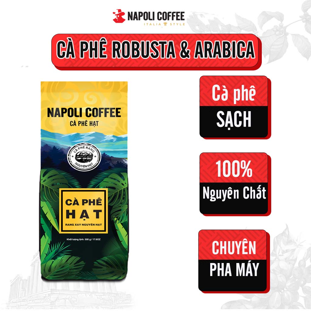 Combo Cà Phê Hạt Robusta/Arabica (Túi 500g) + Cà Phê Gu Chồn (Túi 500g)