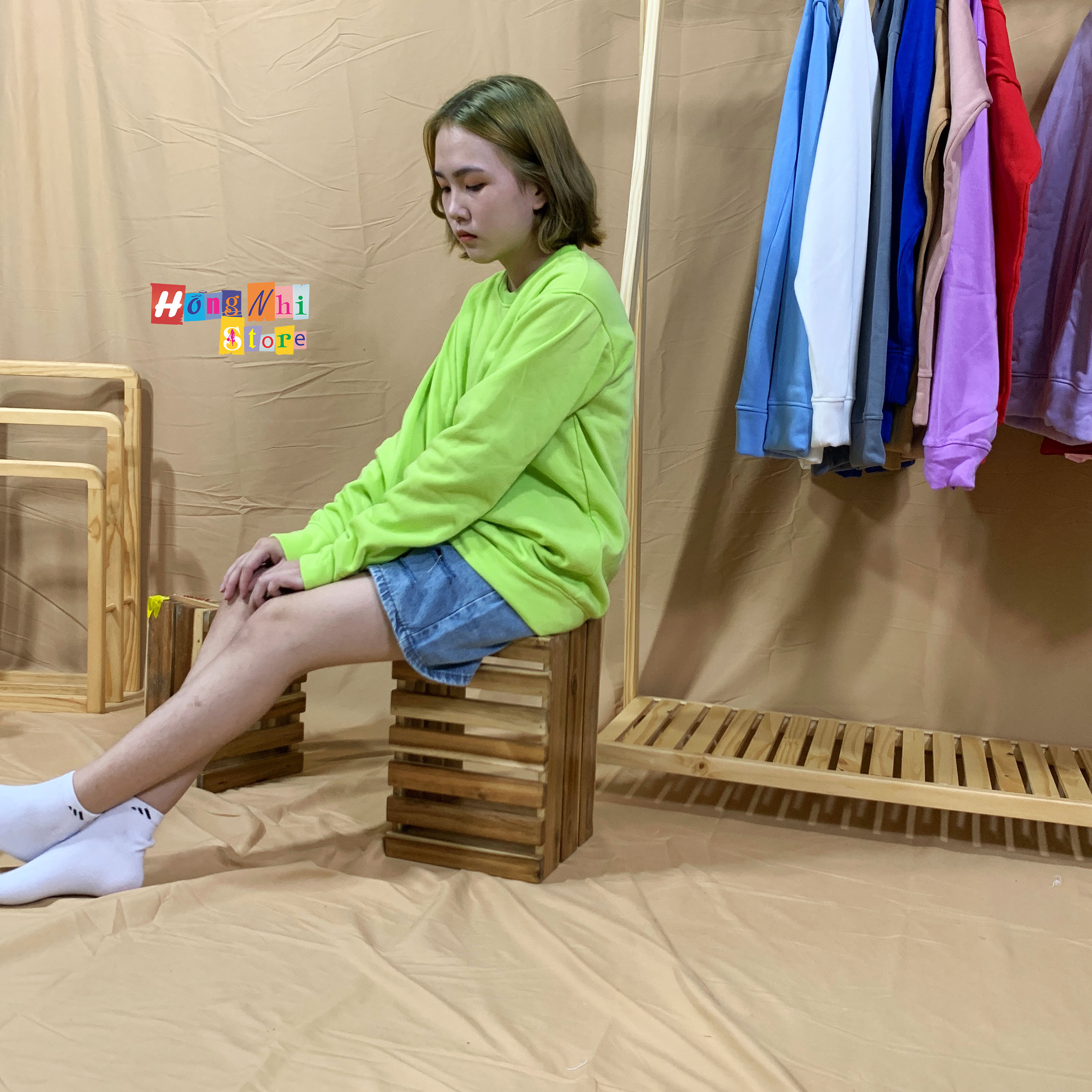 Áo Sweater Trơn Chất Nỉ Lót Bông Màu Xanh Lá - Sweater Unisex - MM