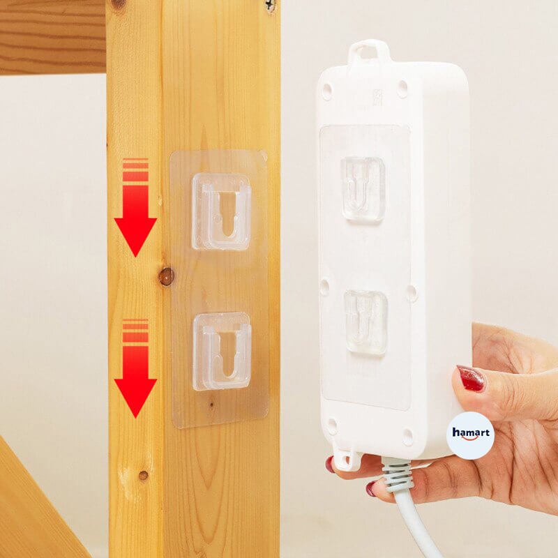 Bộ 2 Miếng Dán Tường Treo Đồ Đa Năng 7x7 Dạng Gài Treo Tranh Ảnh Treo Ổ Điện Wifi Siêu Dính Tường