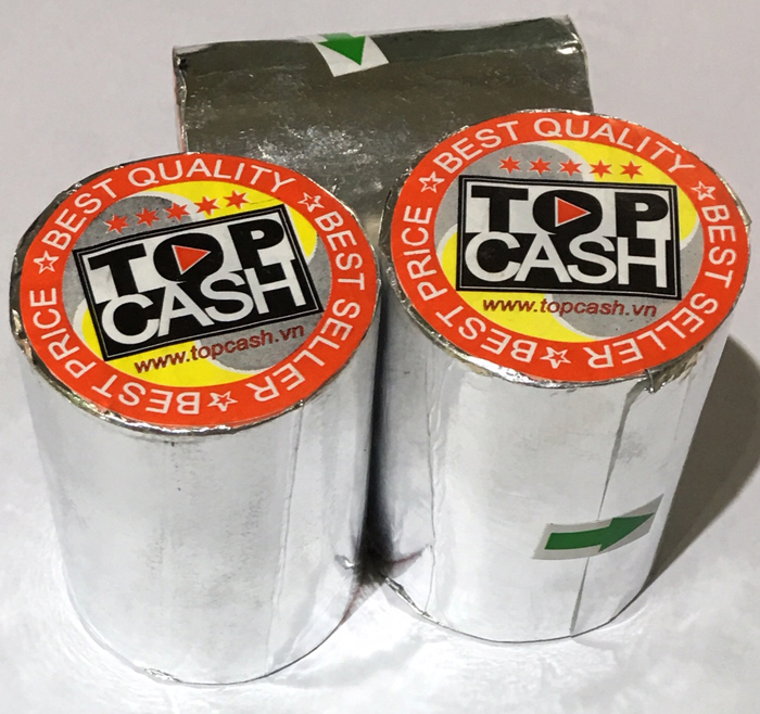 16 cuộn giấy in nhiệt dùng để in bill, in hóa đơn TOPCASH K57mm phi 45mm dùng cho máy in nhiệt in hóa đơn, máy tính tiền - Hàng chính hãng