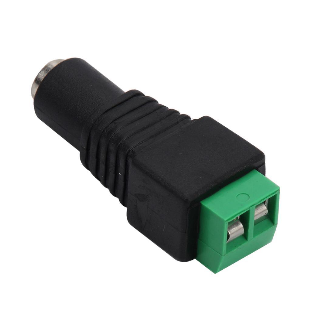 2.1mm DC female Jack Plug-in Power Connector Adapter Black