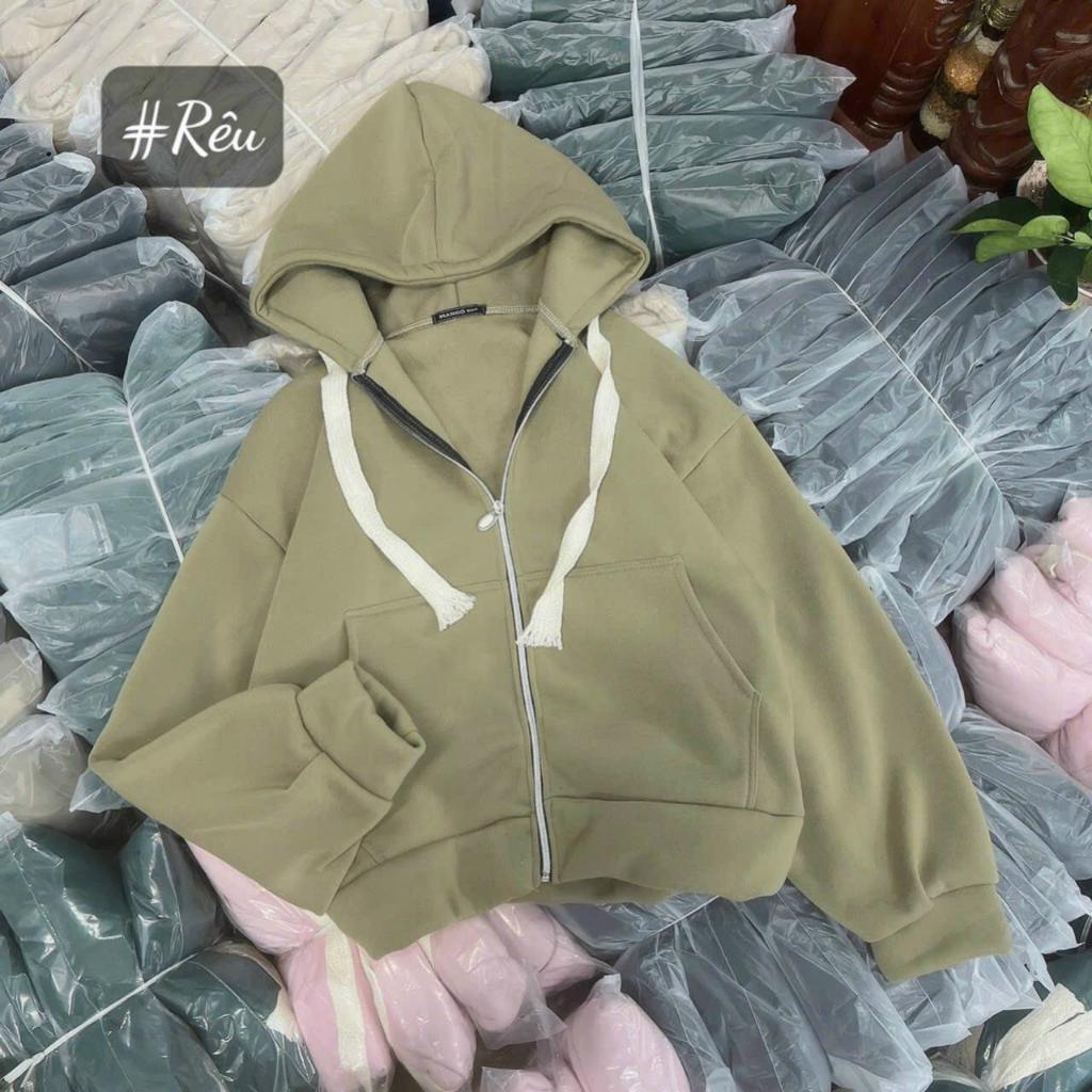 Áo khoác nữ nỉ form dài và fom lửng zip tay bồng vải nỉ ngoại có mũ nón 2 lớp form rộng hàng bao chất siêu hot-A2057 - Be Form dài