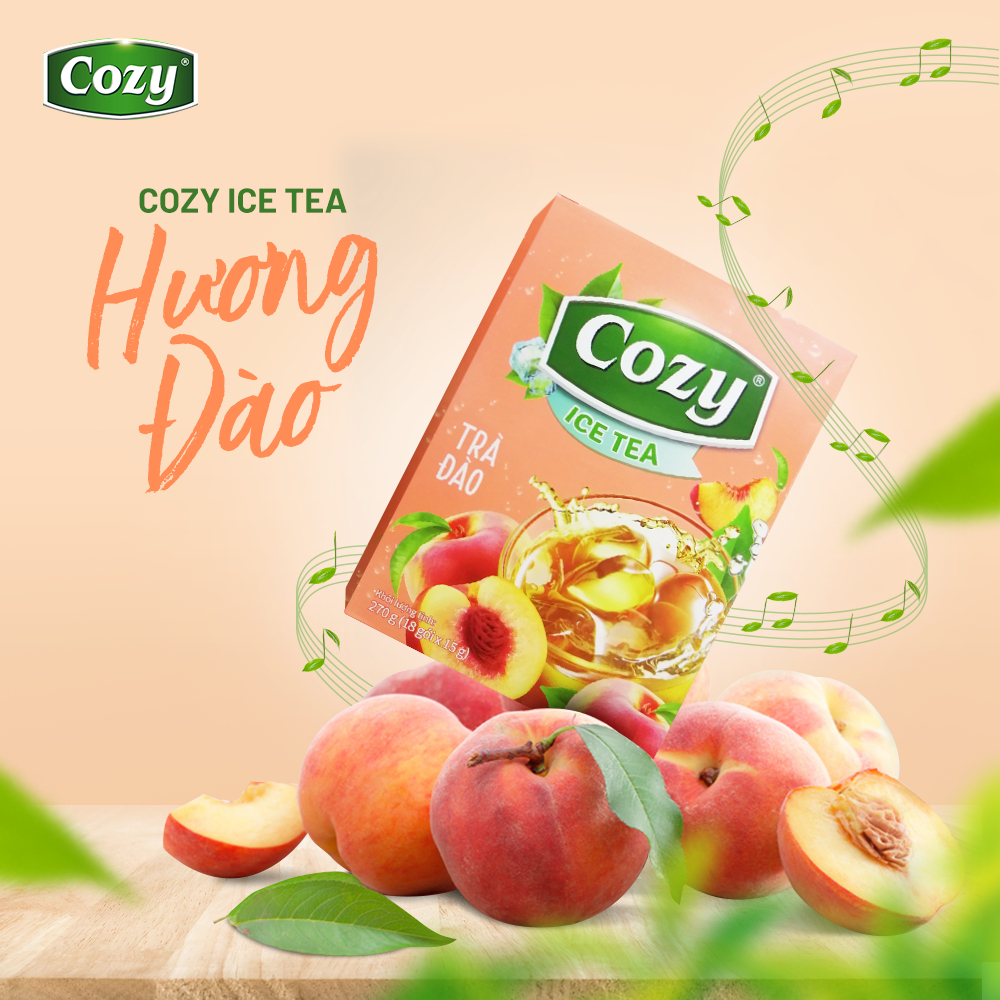 Cozy Icetea Đào 16 gói x 15g Hộp