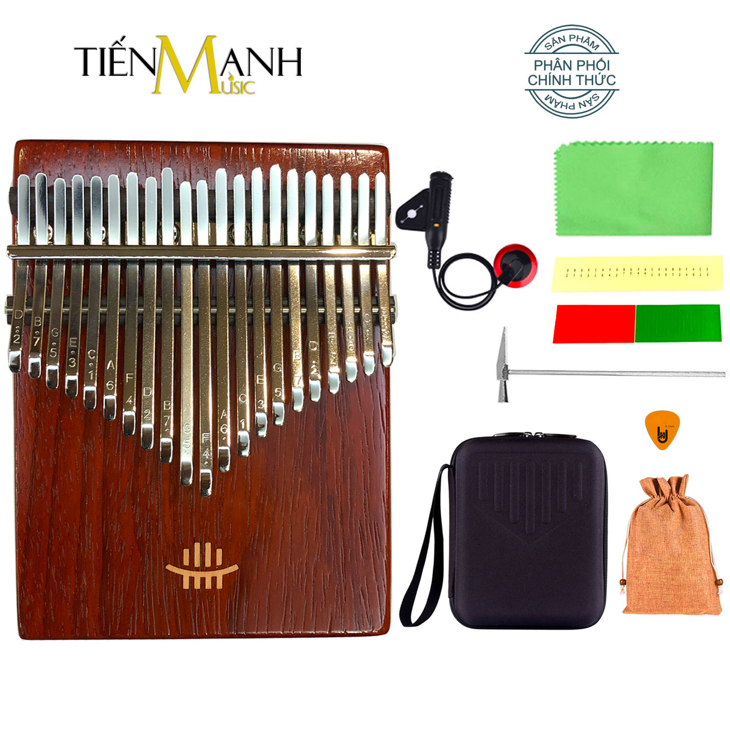 Đàn Kalimba 21 Phím Hluru KC21-RR (Gỗ Red Rosewood) KC21 RR Hàng Chính Hãng - Kèm Móng Gẩy DreamMaker KC21RR