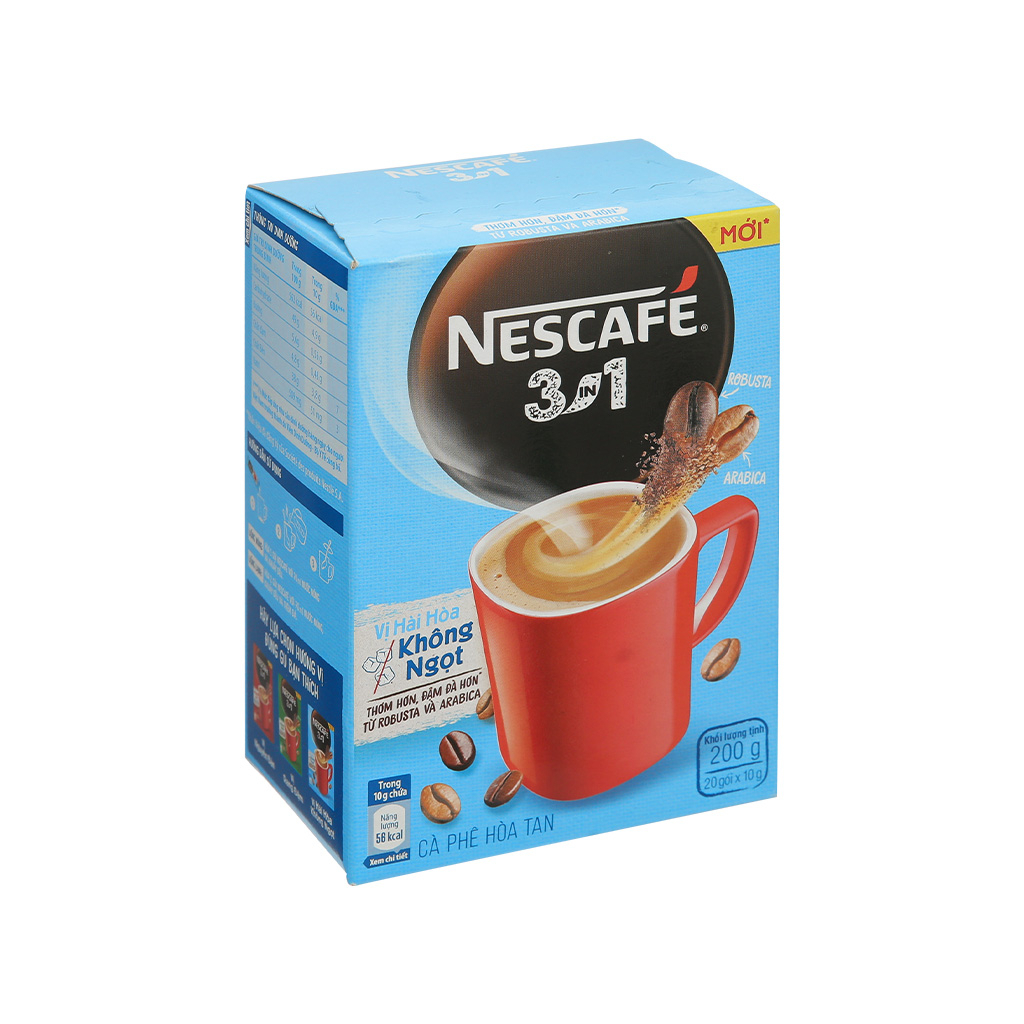 Combo 4 hộp cà phê hòa tan Nescafé 3in1 mới - vị hài hòa không ngọt -