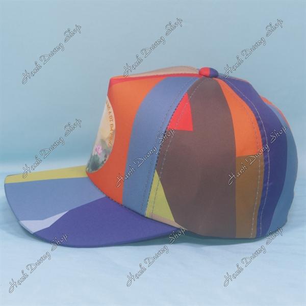 Nón kết 5 múi họa tiết thầy Thích Minh Tuệ dán hình tròn vòng đầu 56-60cm dành cho người lớn - Mẫu 5: Hình Tròn