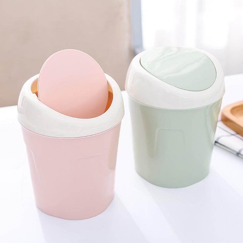 Thùng rác mini để bàn nắp lật nhỏ gọn siêu tiện dụng Happyhome1977