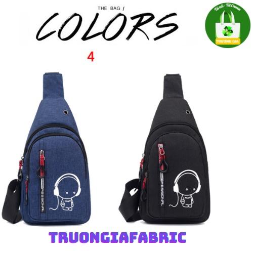 Túi nylon đeo ngực đeo thắt lưng túi đeo vai túi phát quang Màu Xanh dáng thể thao giải trí Trương Gia