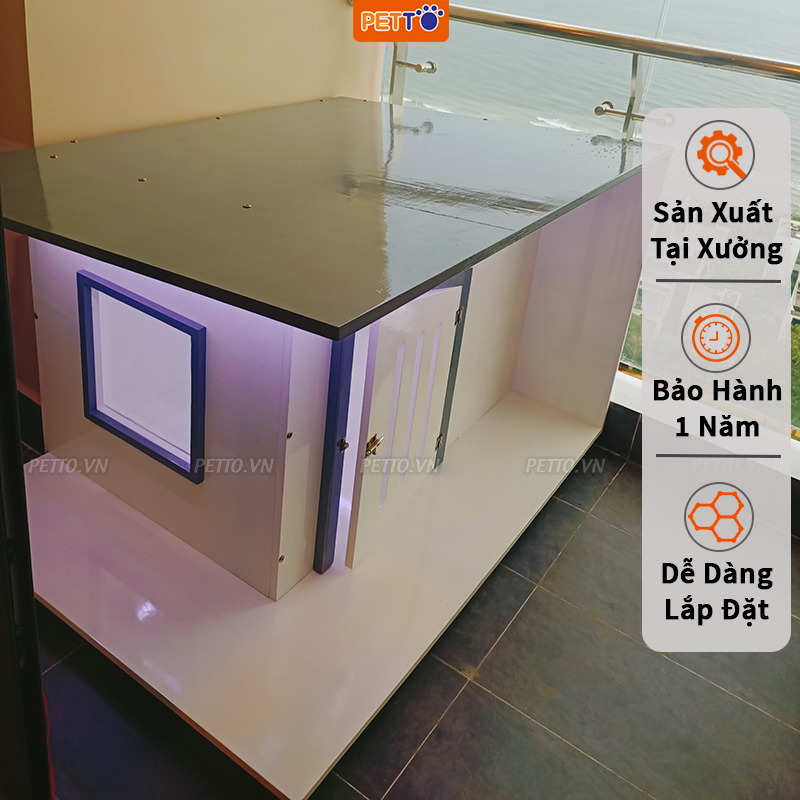 Nhà cho chó lớn ngoài trời BẰNG GỖ Chắc Chắn, Chịu Tác Động bởi thời tiết tốt DH014