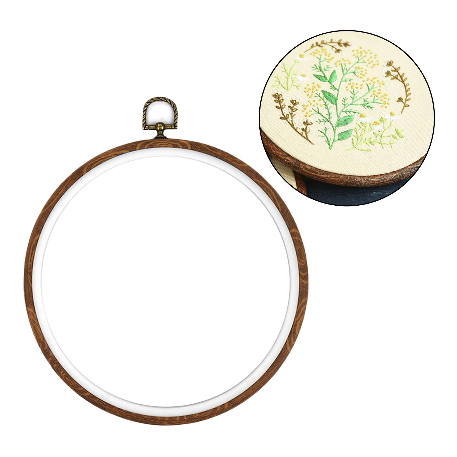Imitated Wood Embroidery Hoop Cross Stitch Frame DIY Sewing Craft Tool