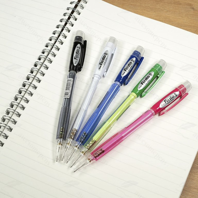 Bút Chì Kim Pentel Fiesta AX105 và AX107 | Thiết Kế Thân Trong Đẹp Mắt | Trang Bị Đầu tẩy | 4 Màu Vỏ