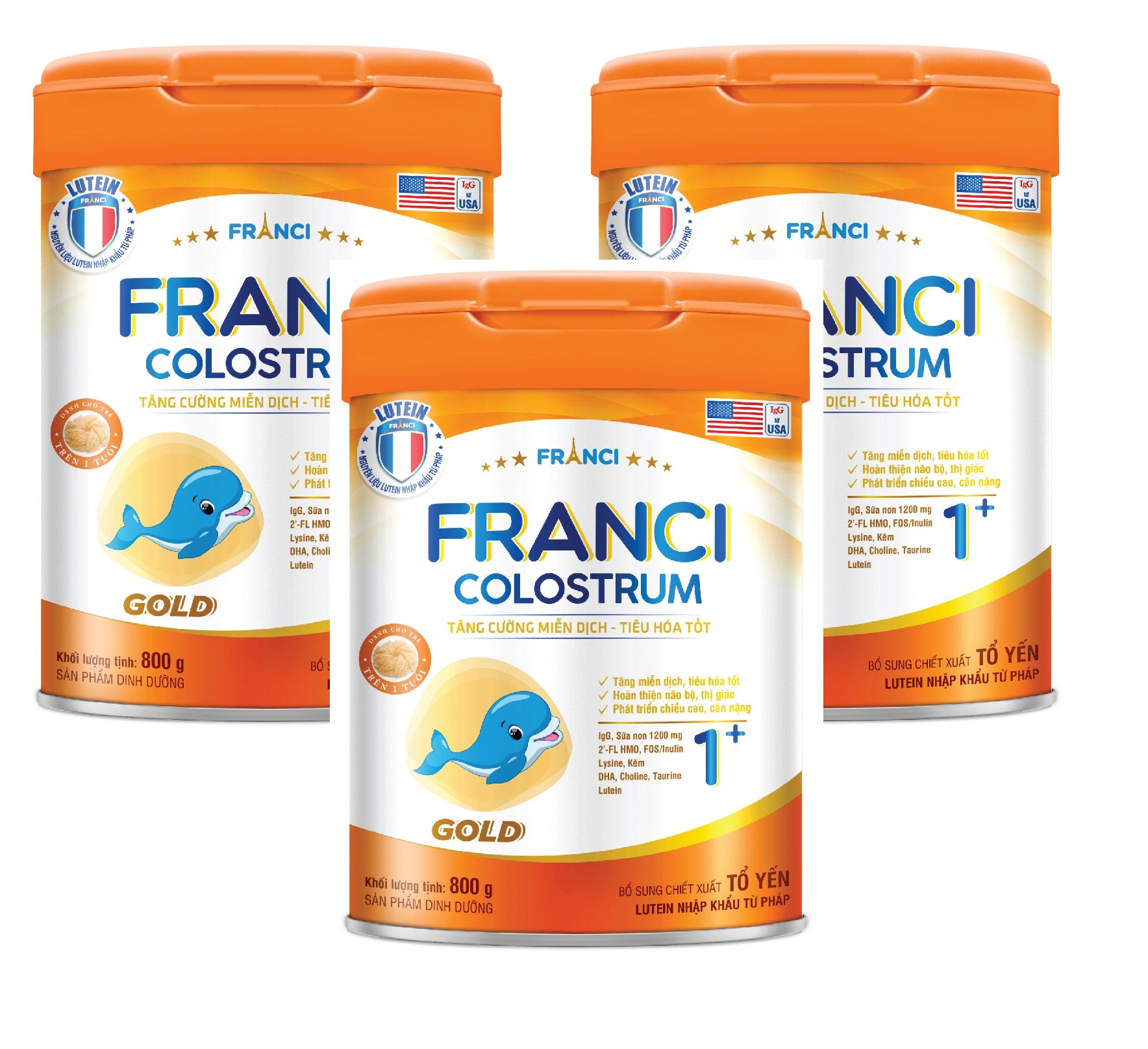 Combo 3 lon Sữa công thức FRANCI COLOSTRUM GOLD 1+ lon 800g – Tăng cường miễn dịch – đề kháng khỏe mạnh