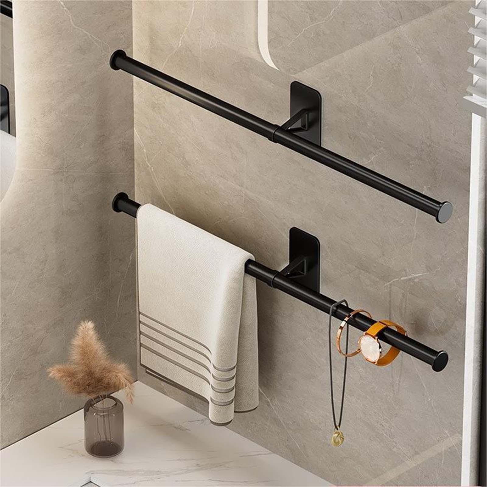 Towel Rack Shelves Bar Storage Organizer Wall Mount Rod Holder for Living Room Hotel