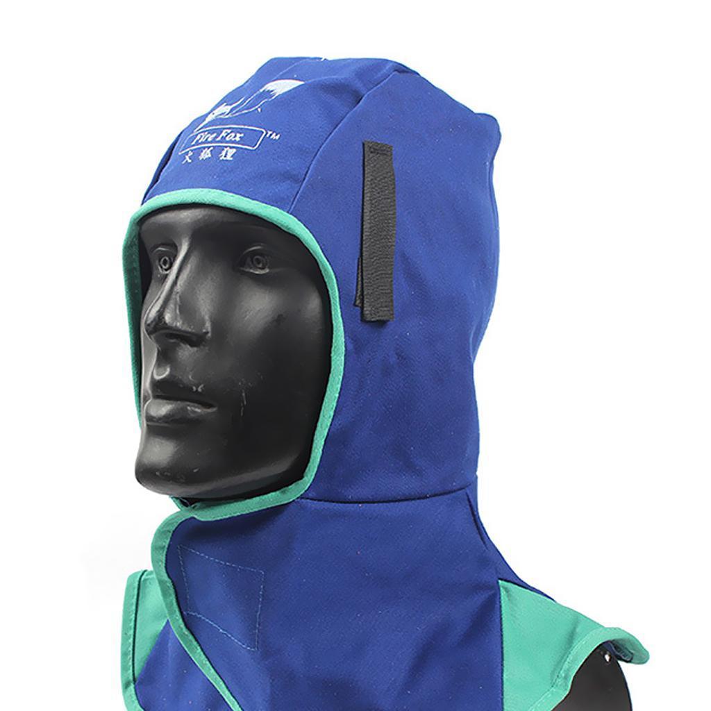 2 Pcs Flame Retardant Safety Welding Neck Head Protective Hood - Blue