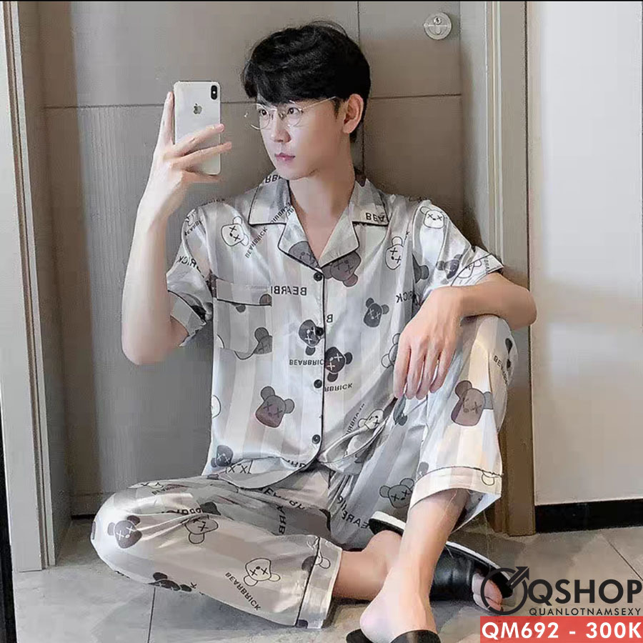 Bộ đồ pijama nam quần dài, tay ngắn cao cấp QSHOP QM692