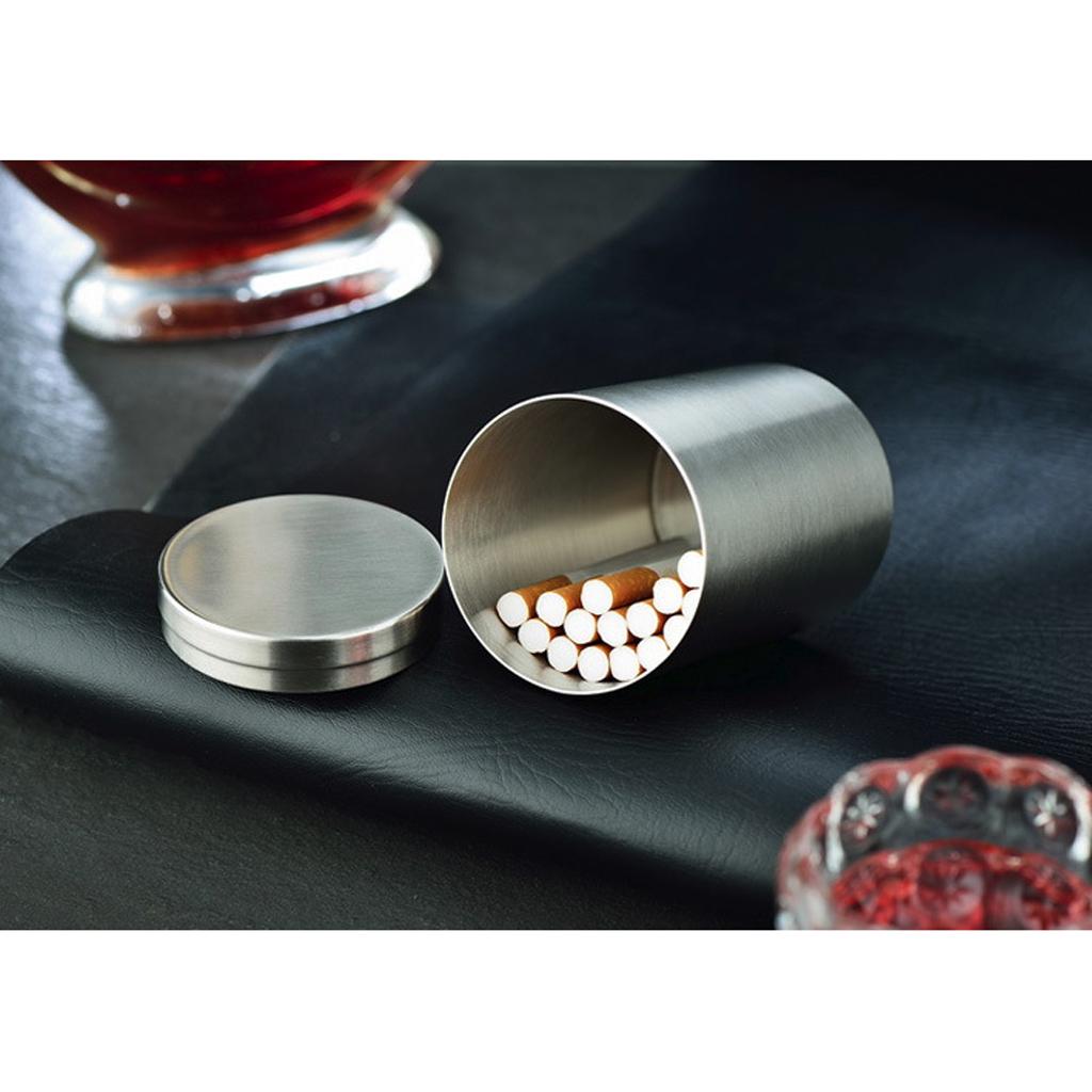 Storage Canister Tin Jar Tea Coffee Container Stainless Steel Cigarette Box