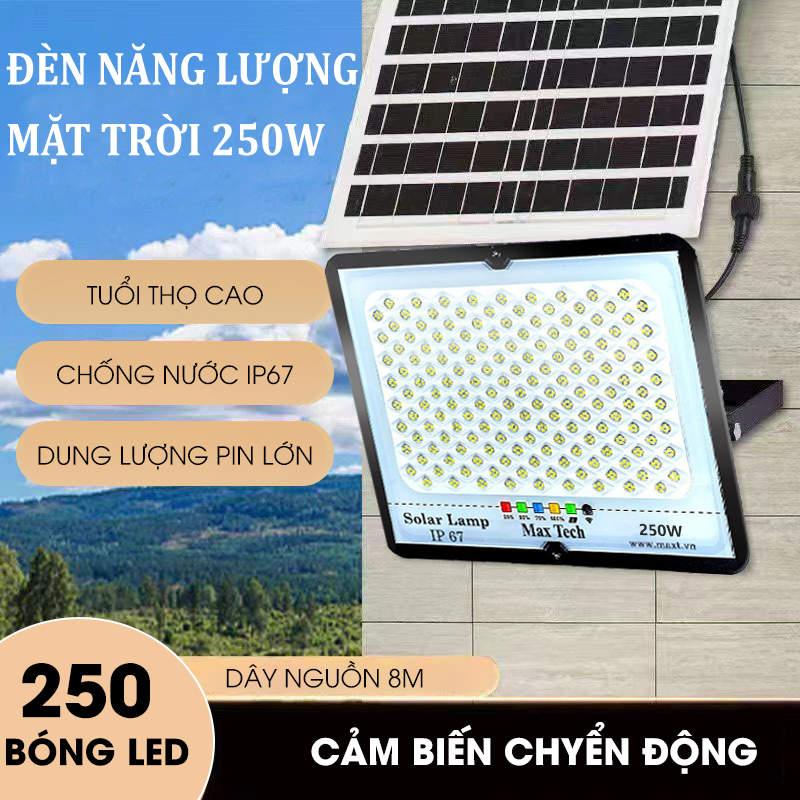 Đèn năng lượng mặt trời  MAXTECH bóng to 150w, 200w, 250w, 300w - Đèn LED, chống bụi, chống nước IP - D1370