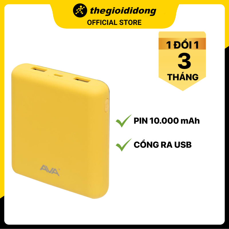 Pin sạc dự phòng 10000mAh AVA LA Y65 - Hàng chính hãng