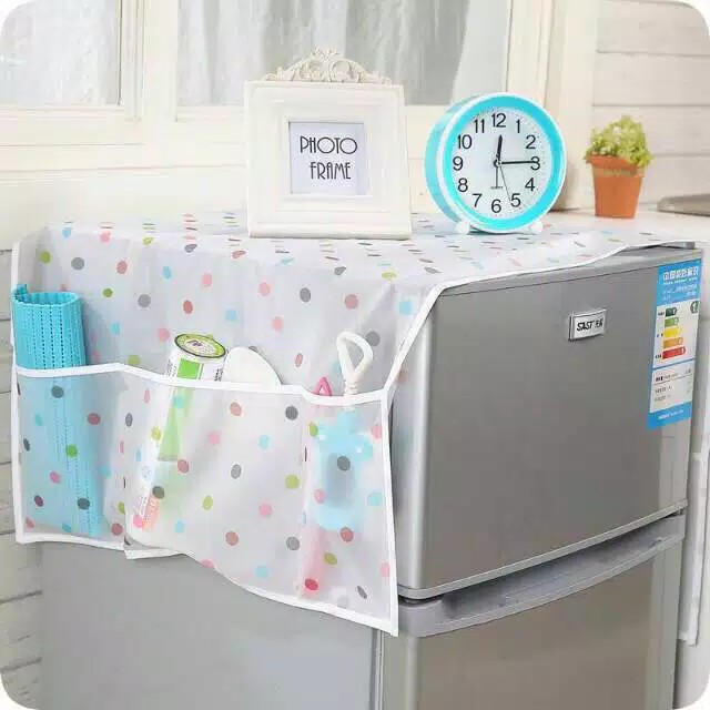 Tấm Phủ Tủ Lạnh Cách Điệu Có Túi 2 Bên Trang Nhã HT215 - Giao Ngẫu Nhiên