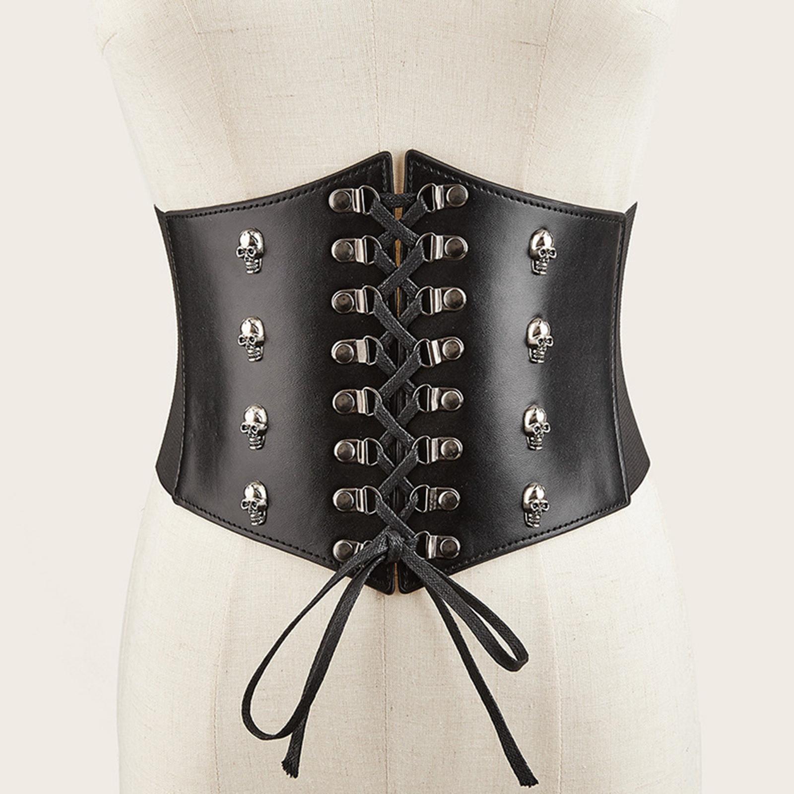 Women's Elastic Stretchy Wide Waist Belt Fashion Dress Waistband Brown