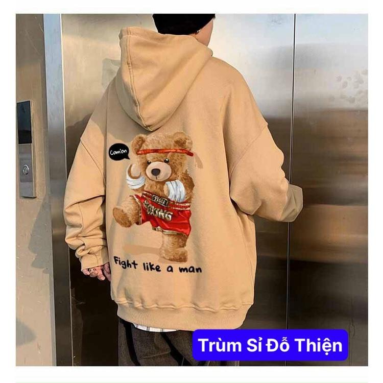 Áo hoodie đôi,áo khoác nỉ,in hình Gấu Com'on siêu đẹp form rộng dành cho nam,nữ mặc mùa thu đông và chống nắng trong Nam