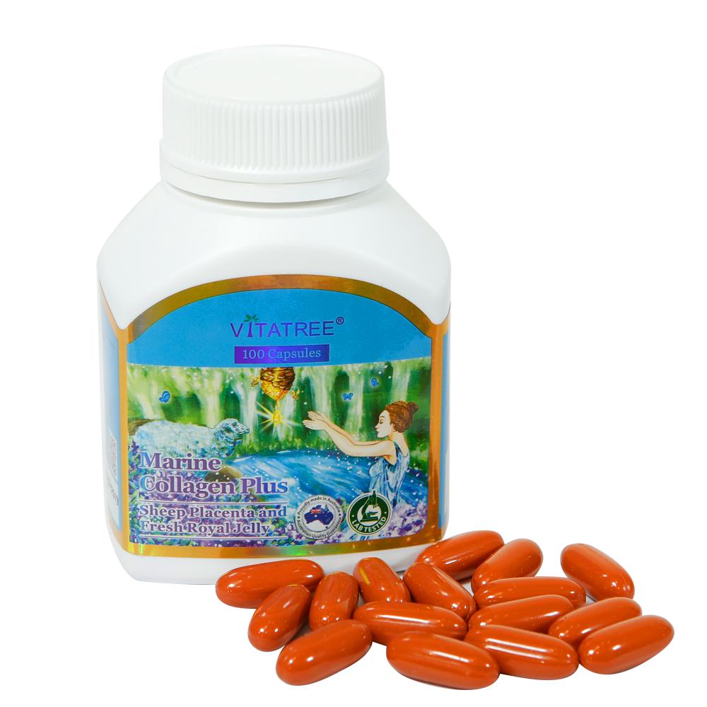 Viên uống bổ sung collagen Vitatree Marione Collagen Plus giúp giảm lão hóa da