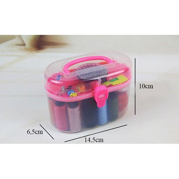 Hộp kim chỉ đa năng 24 món, đầu kim to dễ luồn,hộp có quai xách đa năng, tiện gọn