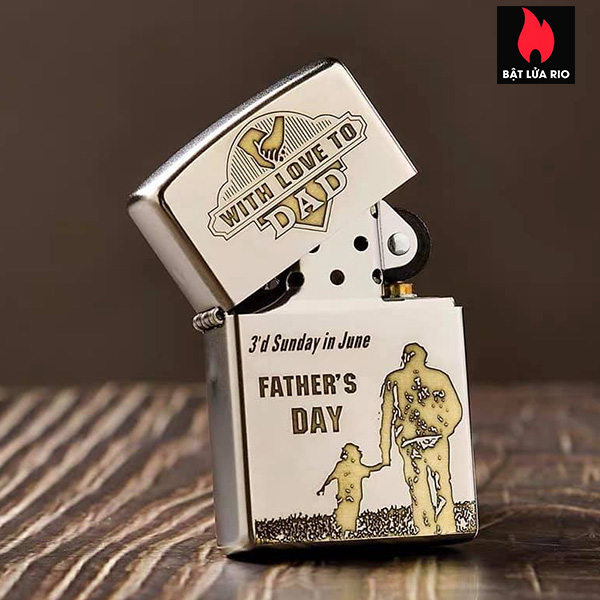 Bật Lửa Zippo 250/205 Khắc Father’S Day – Ngày Của Cha 02 – Zippo 250/205.Fatherday02