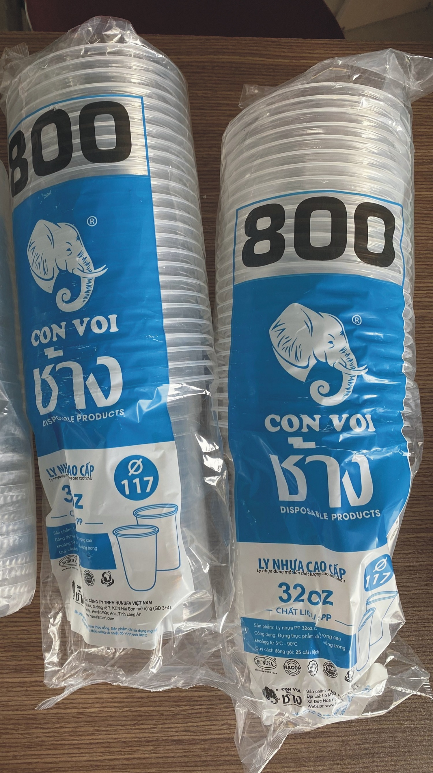Combo 500 cái ly 800ml  - Nhãn hiệu Con voi, chuyên trà tắc, nước mía, trà sữa....