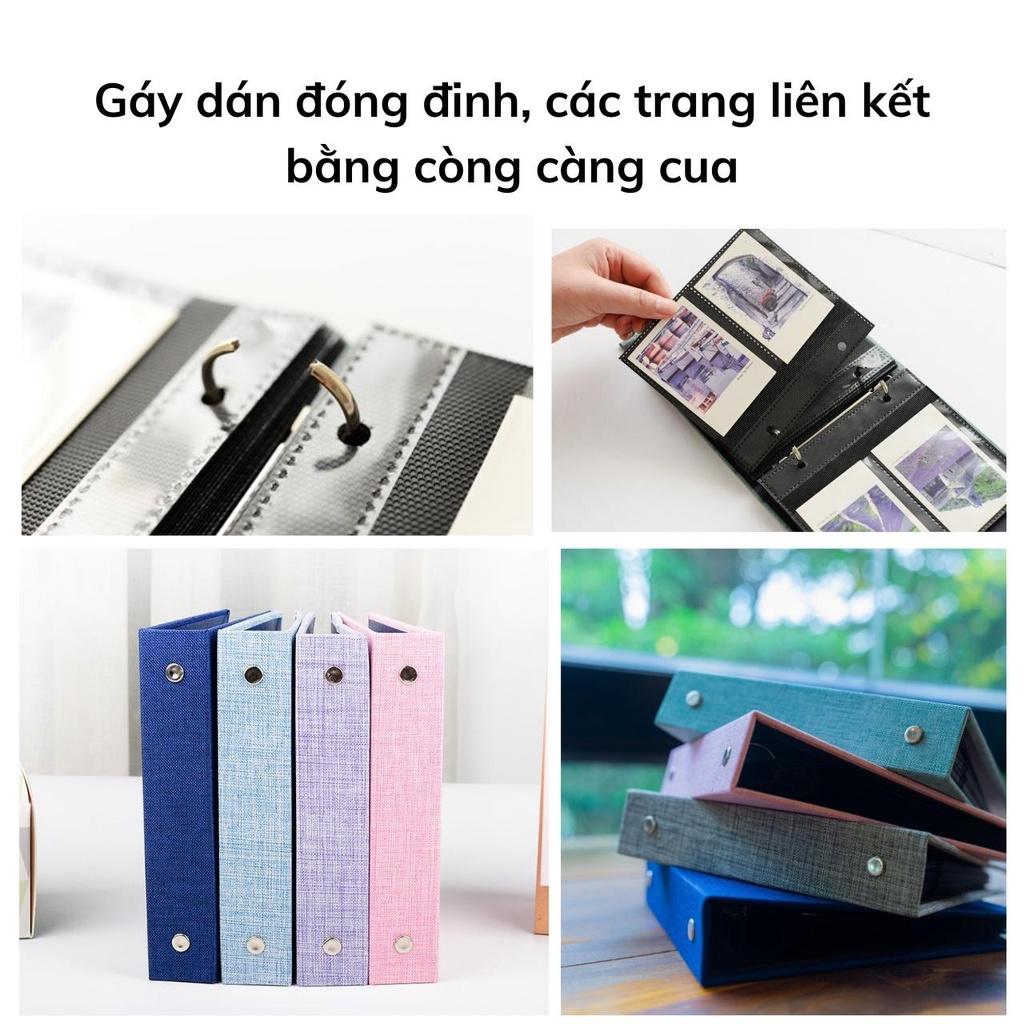 Album ảnh 6x9 đựng 100 tấm bìa vải vintage binder card, quà tặng, để ảnh cho con, để lomo card