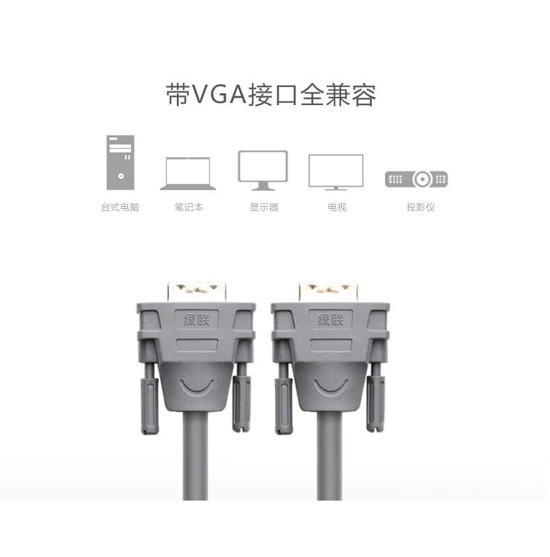 Ugreen UG11649VG104TK 3M màu Xám Cáp tín hiệu VGA 3 + 9 hỗ trợ phân giải 1080P - HÀNG CHÍNH HÃNG