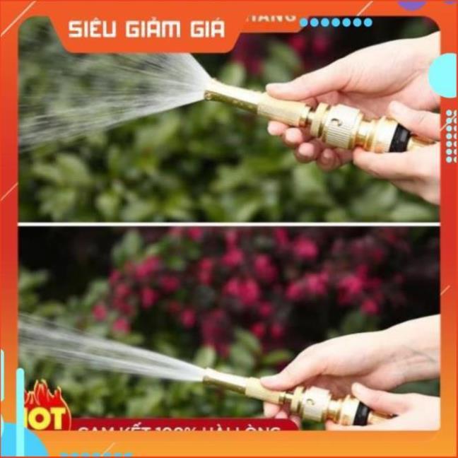Bộ dây vòi xịt nước rửa xe, tưới cây . tăng áp 3 lần, loại 3m,5m 206587 cút sập,nối vàng+ tặng mở chai