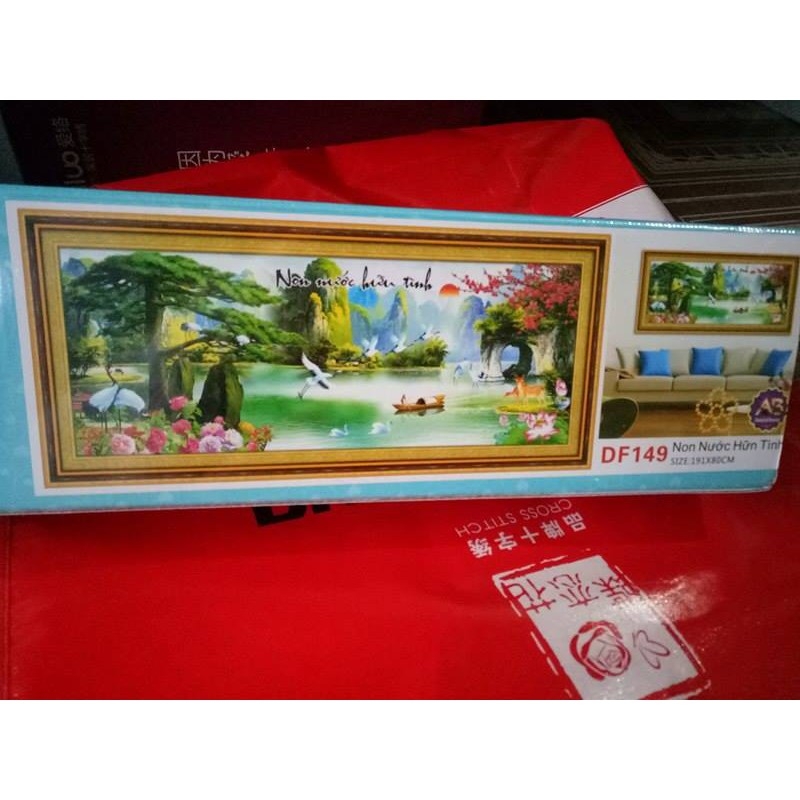 Tranh đính đá Non Nước Hữu Tình (191*80cm) chưa đính