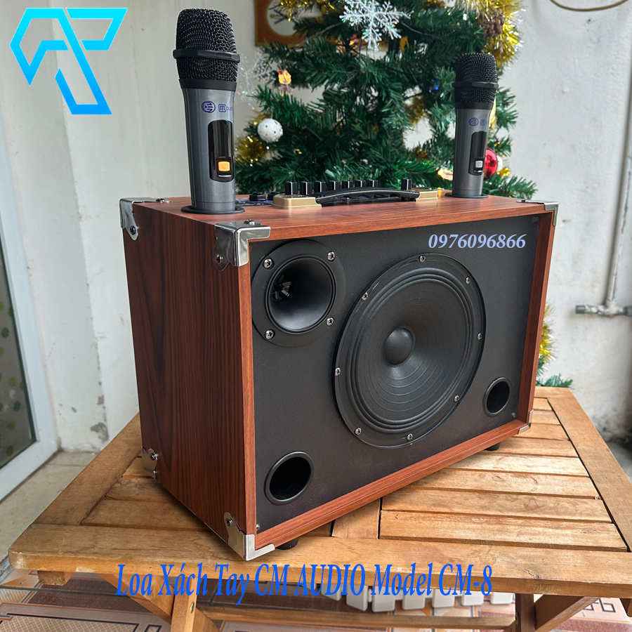 Loa Xách Tay CM AUDIO Model CM-8 bass 20 8 nút điều chỉnh Vỏ gỗ sơn bóng mặt lưới kim loại hàng chính hãng nhập khẩu mẫu mới nhất 2023 bảo hành 6 tháng